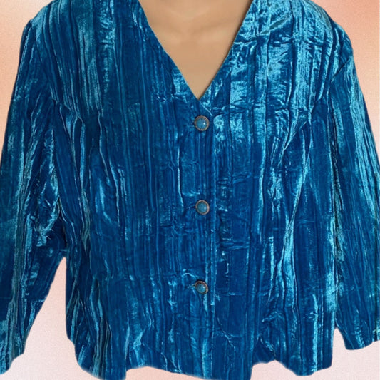 Blue Velvet Turquoise Blouse