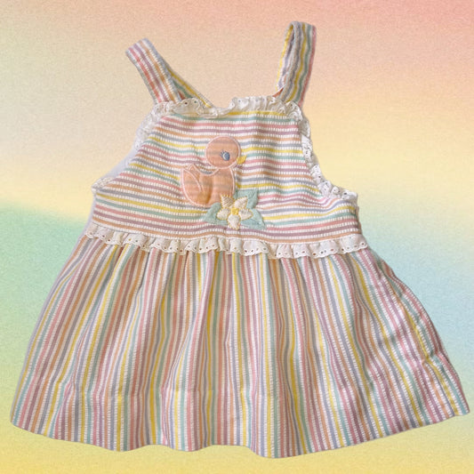 Pastel Striped Lucky Ducky Dress