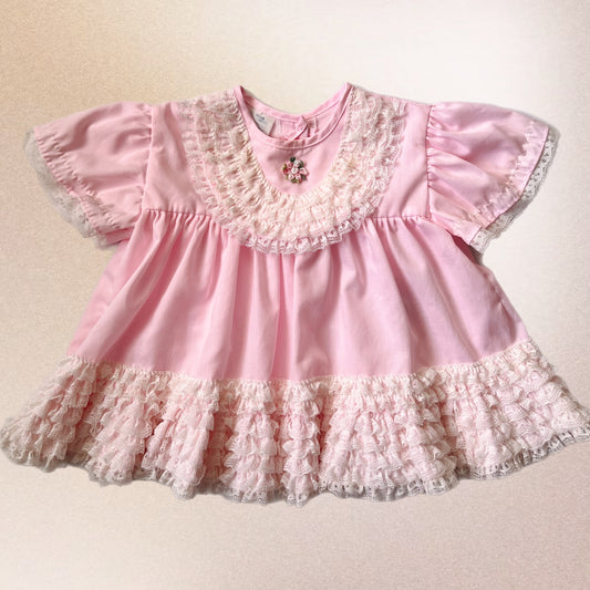 Pink Princess Layered Lace Dress